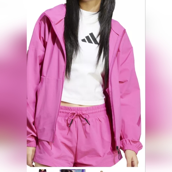 NWT Red Adidas ZNE Jacket  Zip Hood L - Picture 2 of 4